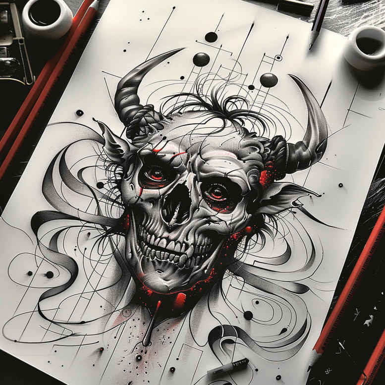 skulls tattoo design ideas fine-line afterlife marker for forearm