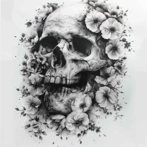 skulls tattoo design ideas mirrored effect broken visage symbol of determination