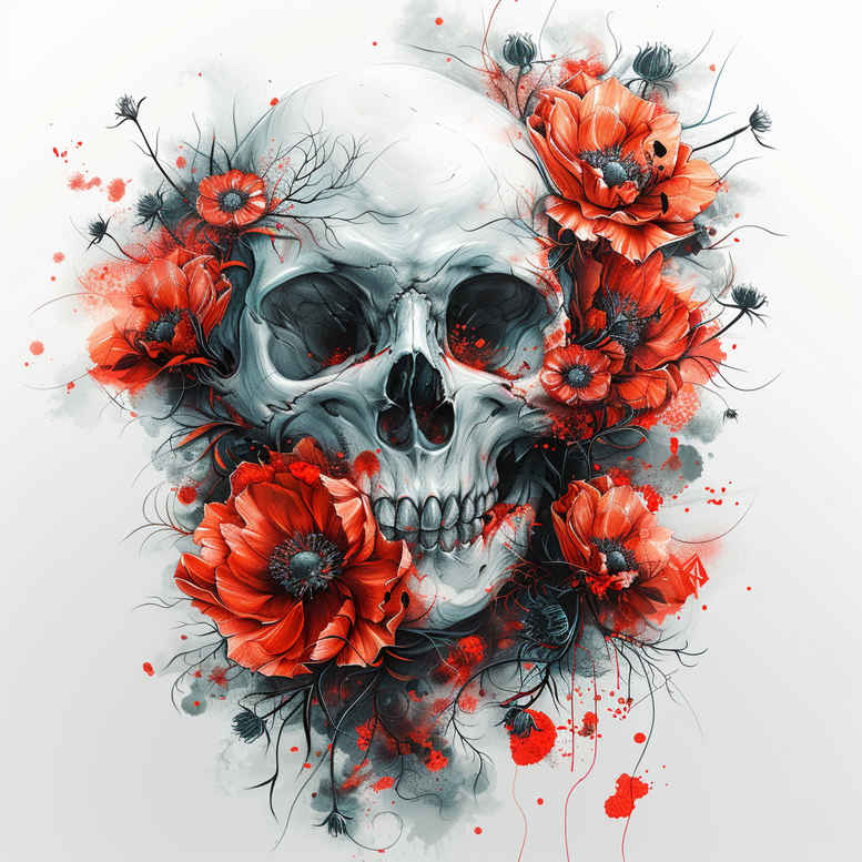 skulls tattoo design ideas Surrealism shifting shapes death stands for strength