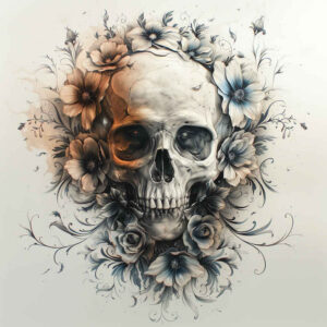 skulls tattoo design ideas distorted perspective decay for biceps