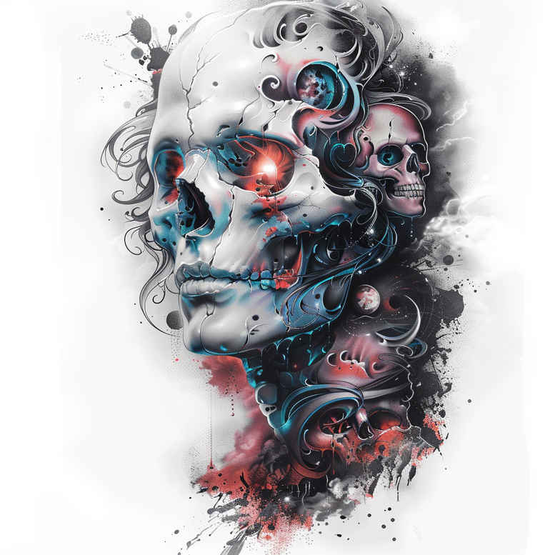 skulls tattoo design ideas Surrealism subconscious themes decay for fingers
