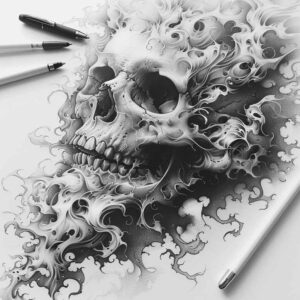 skulls tattoo design ideas Realism realistic wrinkles decay for hip