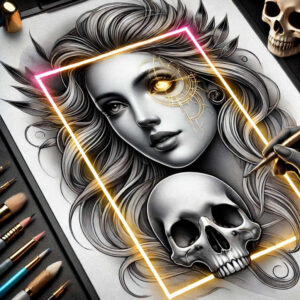 skulls tattoo design ideas drawing decay lines symbolising endurance