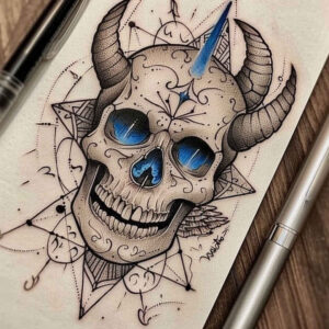 skulls tattoo design ideas refined lines gothic symbol of determination