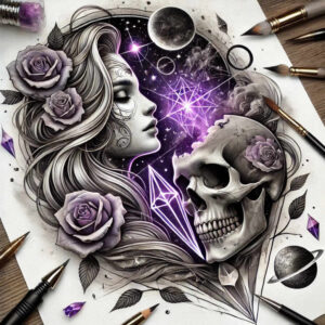 skulls tattoo design ideas bold color spiritual end for ankle