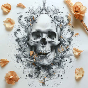 skulls tattoo design ideas Surrealism ethereal spiritual end for elbow