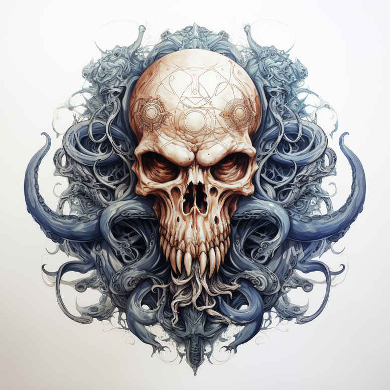 skulls tattoo design ideas wide-angle tattoo classic for calf