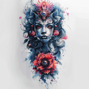 artistic-figure-tattoo – tattoo design ideas free ai generated – haunted – for-upper-shoulder – Gallery: surrealistic-characters-inkby-ai