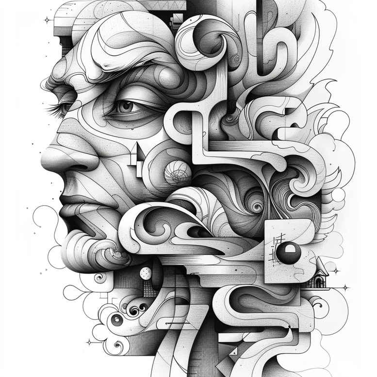 mysterious-motif-figure-tattoo – tattoo design ideas free ai generated – midnight – for-inner-arm – Gallery: surrealistic-characters-inkby-ai