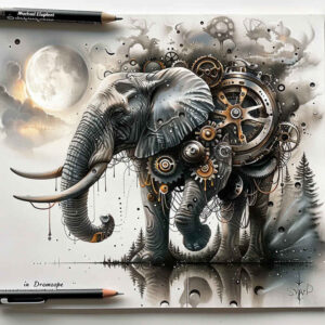 ornamental-figure-tattoo – tattoo design ideas free ai generated – black-fog – for-upper-thigh – Gallery: surrealistic-characters-inkby-ai