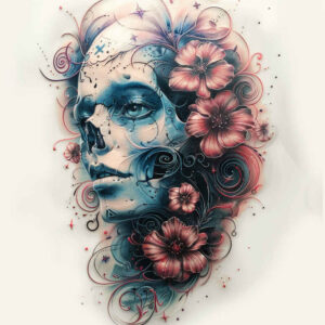 symbolic-motif-figure-tattoo – tattoo design ideas free ai generated – empty – for-chest – Gallery: surrealistic-characters-inkby-ai