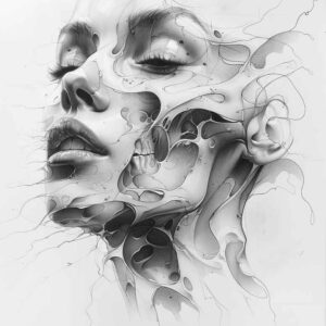 symbolic-motif-figure-tattoo – tattoo design ideas free ai generated – spine-chilling – for-palm – Gallery: surrealistic-characters-inkby-ai