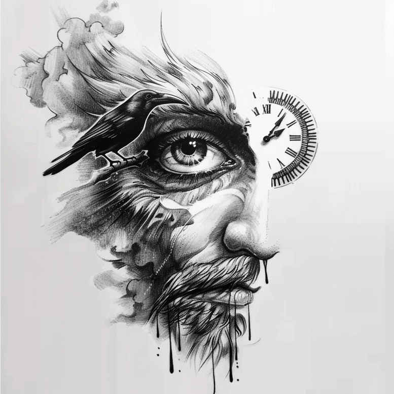symbolic-motif-figure-tattoo – tattoo design ideas free ai generated – wraith – for-forearm – Gallery: surrealistic-characters-inkby-ai