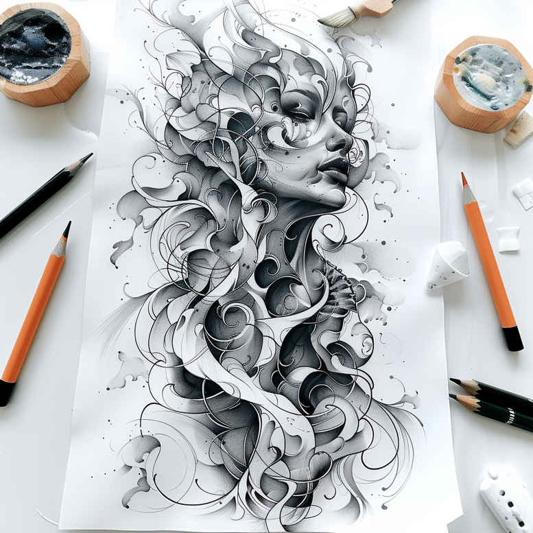 surrealistic-characters tattoo design ideas dreamlike dream dweller endurance and power
