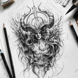 surrealistic-characters tattoo design ideas Surrealism symbolism hyperreal expression for biceps