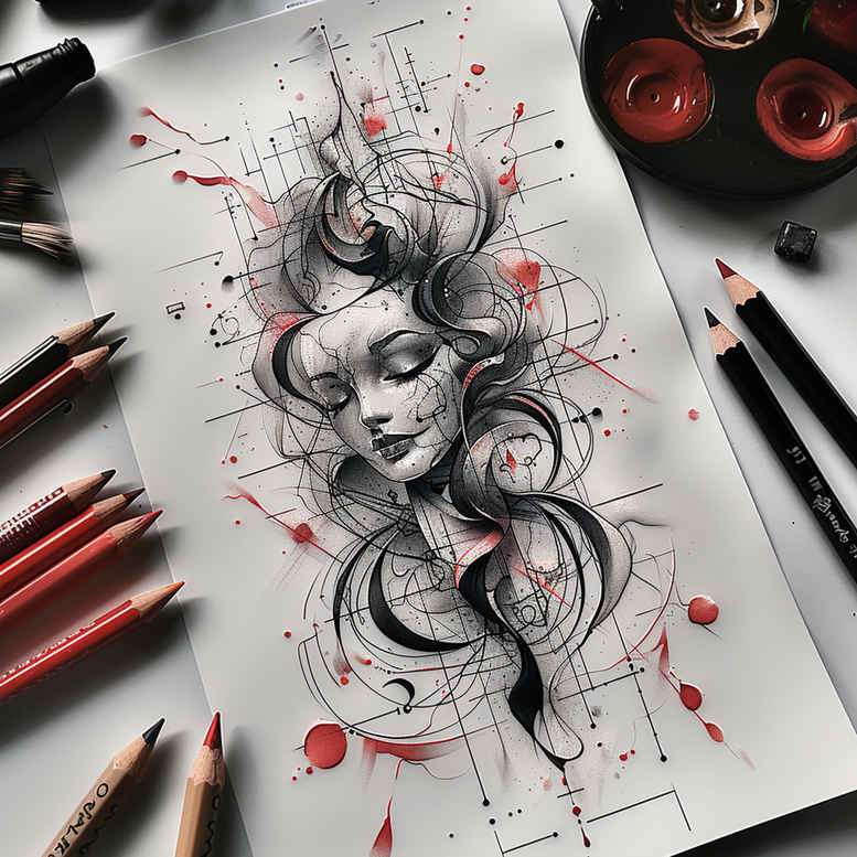 surrealistic-characters tattoo design ideas structured design visual mind for hand