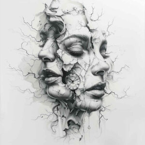 surrealistic-characters tattoo design ideas dramatic lighting vivid soul for neck