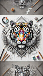 tiger-symbolism – tattoo design ideas free ai generated – realism-depth-perception – for-temple – Gallery: tigers-inkby-ai