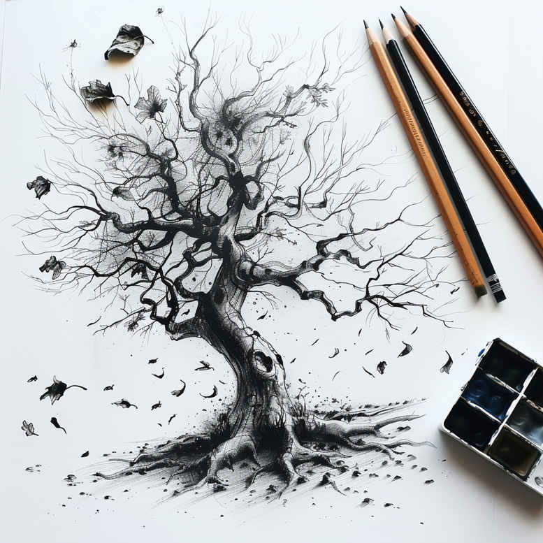 tree-with-organic-lines-realism-ink-realism-for-biceps – tattoo design ideas free ai generated – Gallery: trees-inkby-ai
