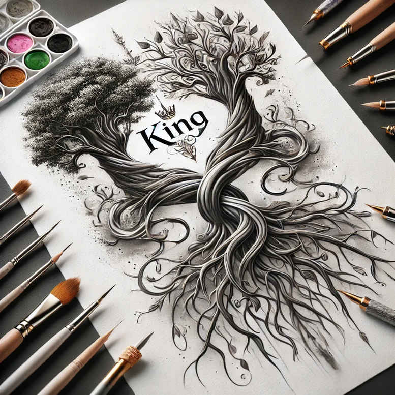 trees tattoo design ideas Surrealism juxtaposition forest life meaning endurance