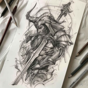 spartan-strength-symbol-realism-contour-shading-for-shin – tattoo design ideas free ai generated – Gallery: warriors-inkby-ai