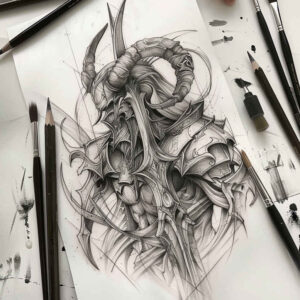knight-legend-motif-realism-studio-quality-for-sternum – tattoo design ideas free ai generated – Gallery: warriors-inkby-ai