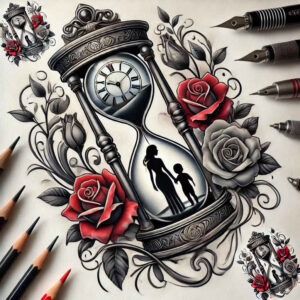 time-nostalgia-symbol-neotraditional-artistic-contrast-for-nape – tattoo design ideas free ai generated – Gallery: watches-hourglass-inkby-ai