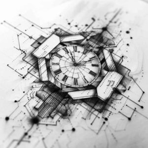 watches-hourglass tattoo design ideas bokeh sand tattoo for back