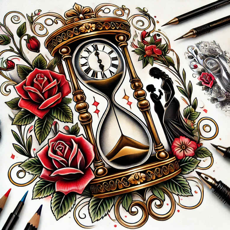 abstract-time-realism-emotional-depth-for-wrist-side – tattoo design ideas free ai generated – Gallery: watches-hourglass-inkby-ai