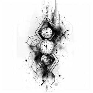 time-with-symbolism-neotraditional-dynamic-linework-for-sternum – tattoo design ideas free ai generated – Gallery: watches-hourglass-inkby-ai