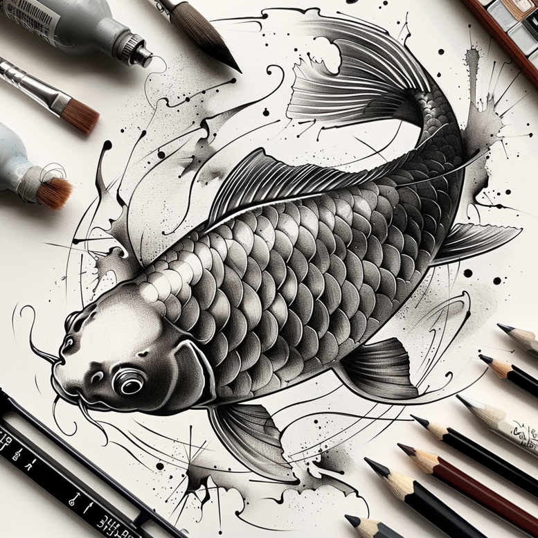 sea-motifs-neotraditional-artful-color-for-knee – tattoo design ideas free ai generated – Gallery: water-animals-inkby-ai