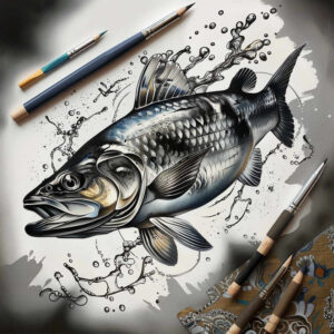 marine-animals-in-art-neotraditional-artful-color-for-inner-arm – tattoo design ideas free ai generated – Gallery: water-animals-inkby-ai