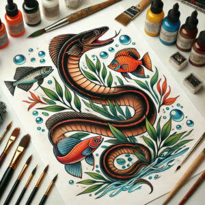 sea-turtles-neotraditional-modern-classic-for-collarbone – tattoo design ideas free ai generated – Gallery: water-animals-inkby-ai