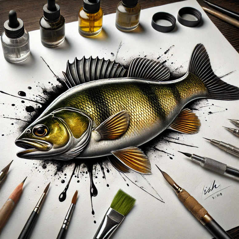 abstract-aquatic-animals-surrealism-hyperreal-for-ribs – tattoo design ideas free ai generated – Gallery: water-animals-inkby-ai