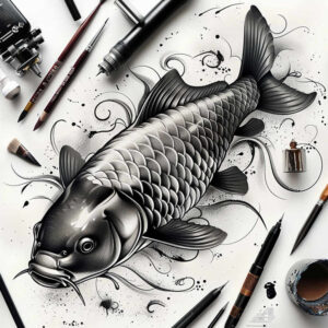 animals-with-lines-realism-skin-illusion-for-lower-chest – tattoo design ideas free ai generated – Gallery: water-animals-inkby-ai