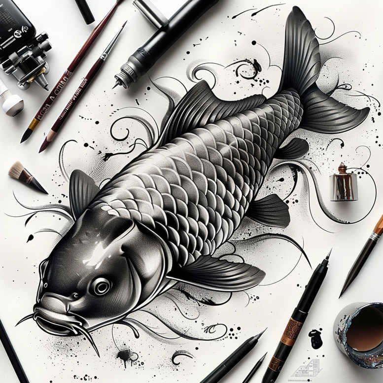 animals-with-lines-realism-skin-illusion-for-lower-chest – tattoo design ideas free ai generated – Gallery: water-animals-inkby-ai