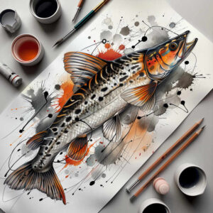 abstract-aquatic-animals-neotraditional-clean-contrast-for-shin – tattoo design ideas free ai generated – Gallery: water-animals-inkby-ai