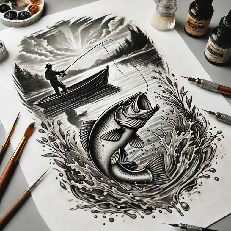 marine-animals-in-art-neotraditional-bold-texture-for-back-shoulder – tattoo design ideas free ai generated – Gallery: water-animals-inkby-ai