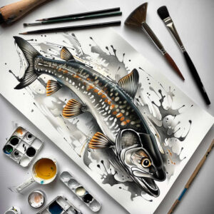 water-animals tattoo design ideas classic composition aquatic life represents determination