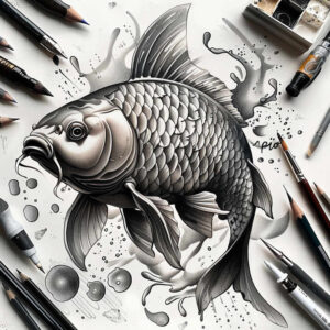 water-animals tattoo design ideas Realism micro detail blue energy perseverance and power