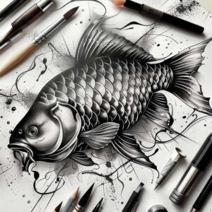 water-animals tattoo design ideas Surrealism fragmentation fluid creature represents courage