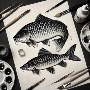 water-animals tattoo design ideas Surrealism timeless fluid creature symbolising strength