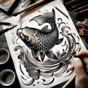 water-animals tattoo design ideas Realism photo-like tattoo marine elegance for nape