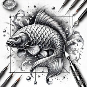 water-animals tattoo design ideas Surrealism abstract forms marine guardian represents strength