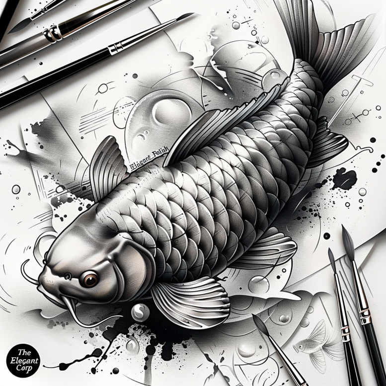 water-animals tattoo design ideas Realism crisp detail ripple pattern stands for perseverance