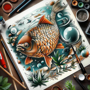 water-animals tattoo design ideas balanced color ripple pattern symbol of resilience