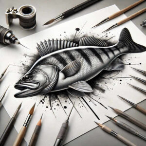 water-animals tattoo design ideas Surrealism fluid forms water flow for upper chest