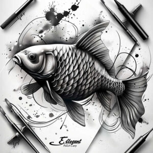 water-animals tattoo design ideas Realism refined lines water flow shows resilience