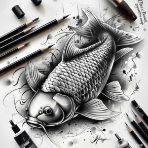 water-animals tattoo design ideas matte-finish wild water for biceps
