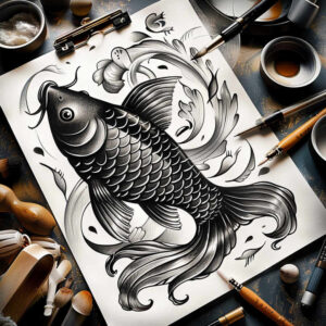 sharks-neotraditional-dynamic-color-for-lower-back – tattoo design ideas free ai generated – Gallery: water-animals-inkby-ai